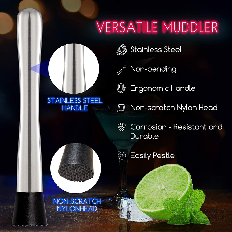 LMETJMA Muddler de cóctel de a - Bitters Bottle Set reseña y precio
