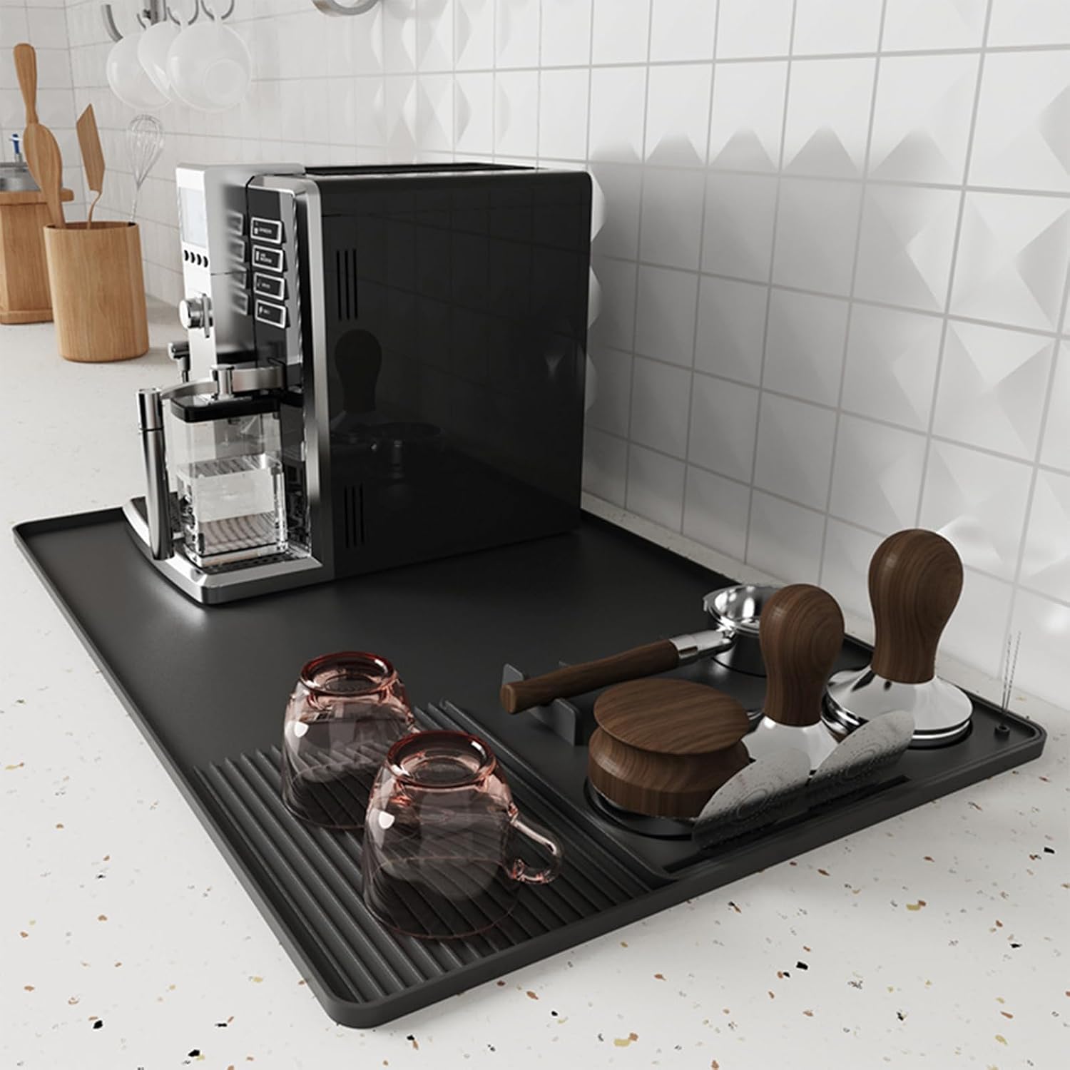 Estera de café de silicona 3 e - Bar Mat Rubber reseña y precio